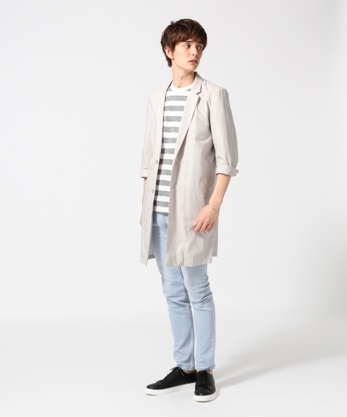 HARE（ハレ）の「チェスターシャツ8分袖(HARE)（シャツ/ブラウス・メンズ・ライトグレー/ブルー/ブラック・MEDIUM/SMALL/LARGE）」の15枚目の写真