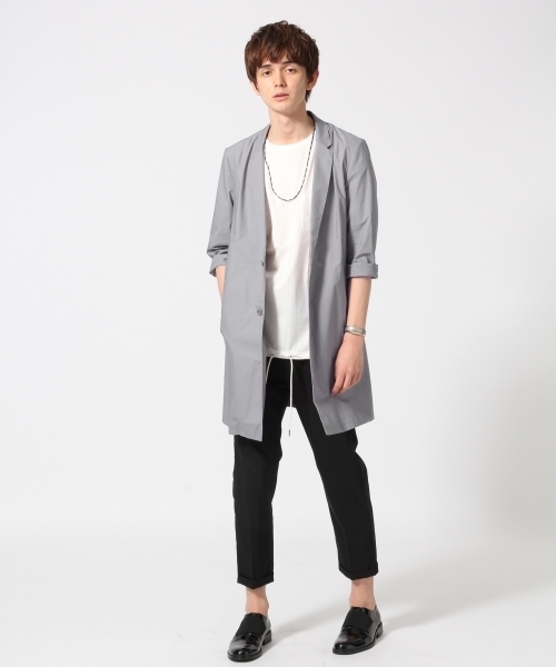 HARE（ハレ）の「チェスターシャツ8分袖(HARE)（シャツ/ブラウス・メンズ・ライトグレー/ブルー/ブラック・MEDIUM/SMALL/LARGE）」の16枚目の写真