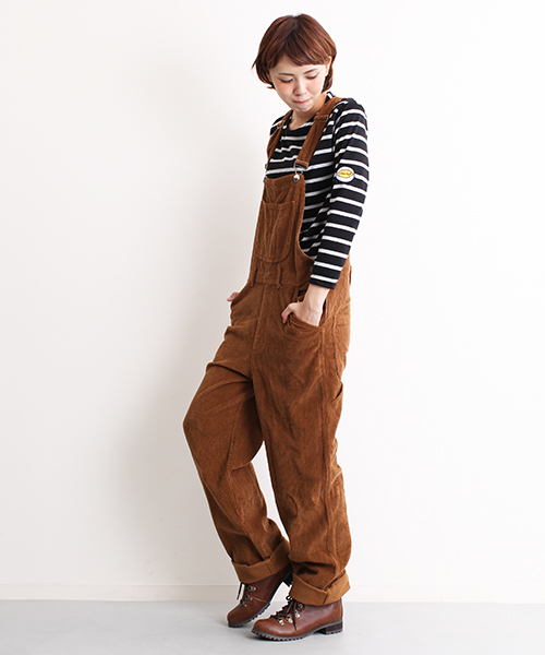 MERLOT（メルロー）の「コーデュロイサロペットパンツ2179（サロペット/オーバーオール・レディース・オフホワイト/キャメル/ベージュ/カーキ・FREE）」の4枚目の写真