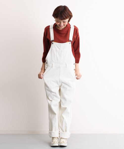 MERLOT（メルロー）の「コーデュロイサロペットパンツ2179（サロペット/オーバーオール・レディース・オフホワイト/キャメル/ベージュ/カーキ・FREE）」の2枚目の写真