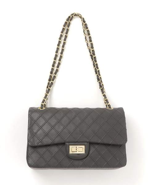 PLAIN CLOTHING(プレーンクロージング)の「ダイヤ柄ステッチバッグ【PLAIN CLOTHING】(ショルダーバッグ・レディース・ブラック/グレー・FREE)」の10枚目の写真