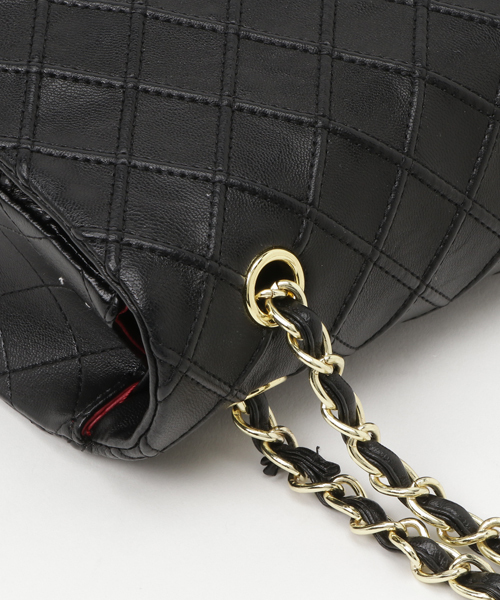 PLAIN CLOTHING(プレーンクロージング)の「ダイヤ柄ステッチバッグ【PLAIN CLOTHING】(ショルダーバッグ・レディース・ブラック/グレー・FREE)」の4枚目の写真