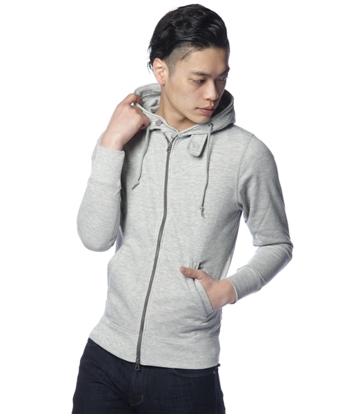 NANO universe(ナノユニバース)の「Wire Hood Zip PK パーカー(パーカー・メンズ・サーモンピンク/グレー/ネイビー/ブラック/トップグレー・SMALL/MEDIUM/LARGE)」の6枚目の写真