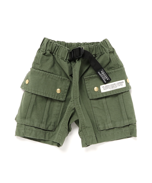 GROOVY COLORS（グルービーカラーズ）の「ツルツルツイルカーゴショートパンツ（その他パンツ・キッズ・カーキ/ネイビー/ブルー・140/100/120/110/130/90）」の2枚目の写真