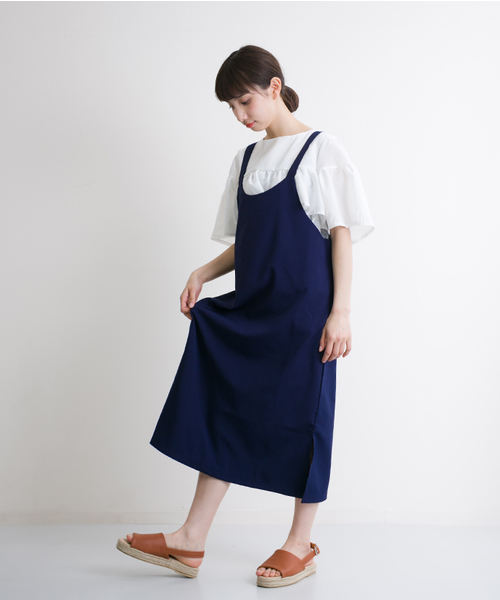 MERLOT（メルロー）の「ジャンパースカート4928（ジャンパースカート・レディース・ネイビー/ピンク/ライトブルー/カーキ・FREE）」の3枚目の写真