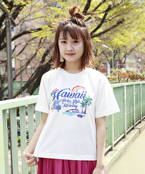 one after another NICE CLAUP（ワンアフターアナザーナイスクラップ）の「地名プリントTシャツ（Tシャツ/カットソー・レディース・イエロー/オフホワイト/ブラック・FREE）」の2枚目の写真
