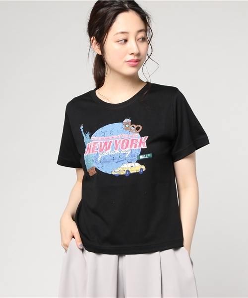 one after another NICE CLAUP（ワンアフターアナザーナイスクラップ）の「地名プリントTシャツ（Tシャツ/カットソー・レディース・イエロー/オフホワイト/ブラック・FREE）」の19枚目の写真