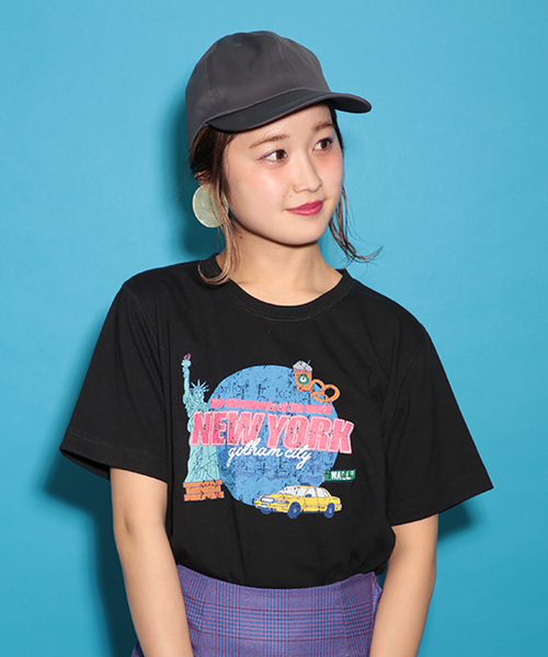 one after another NICE CLAUP（ワンアフターアナザーナイスクラップ）の「地名プリントTシャツ（Tシャツ/カットソー・レディース・イエロー/オフホワイト/ブラック・FREE）」の10枚目の写真