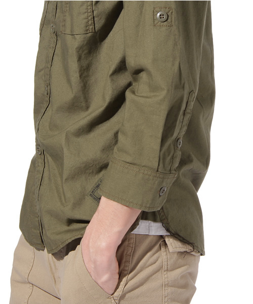 HYSTERIC GLAMOUR（ヒステリックグラマー）の「USA pt 七分袖ミリタリーSH（シャツ/ブラウス・メンズ・ベージュ/カーキ/ブラック・SMALL/MEDIUM/LARGE）」の5枚目の写真