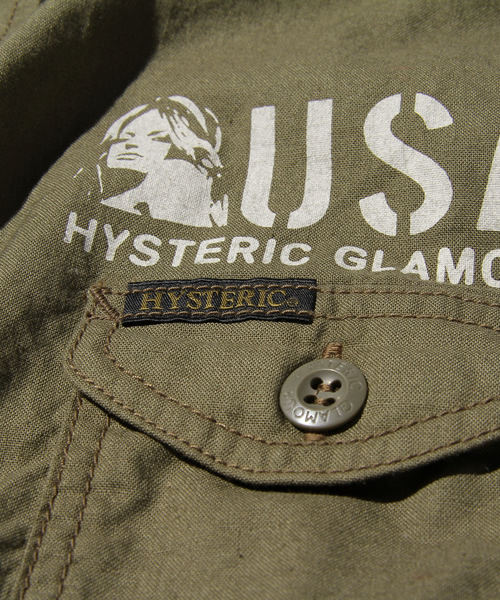 HYSTERIC GLAMOUR（ヒステリックグラマー）の「USA pt 七分袖ミリタリーSH（シャツ/ブラウス・メンズ・ベージュ/カーキ/ブラック・SMALL/MEDIUM/LARGE）」の7枚目の写真