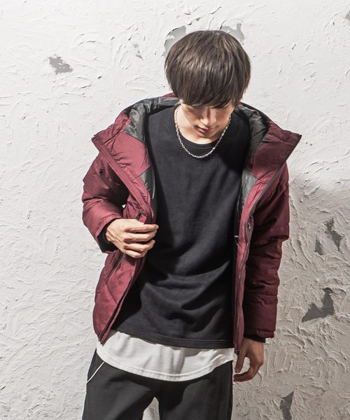 MinoriTY（マイノリティ）の「ボリュームネック中綿ジャケット（ブルゾン・メンズ・ネイビー/ブラック/ワイン/チャコール/ベージュ・M/XL/L/LL/S）」の5枚目の写真