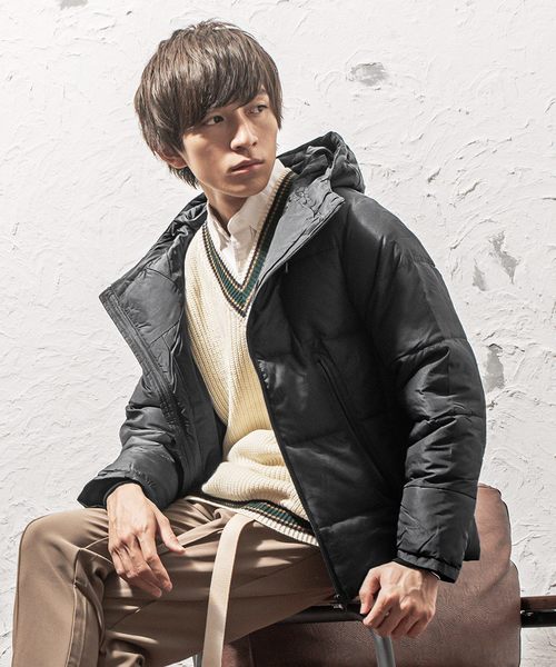 MinoriTY（マイノリティ）の「ボリュームネック中綿ジャケット（ブルゾン・メンズ・ネイビー/ブラック/ワイン/チャコール/ベージュ・M/XL/L/LL/S）」の3枚目の写真