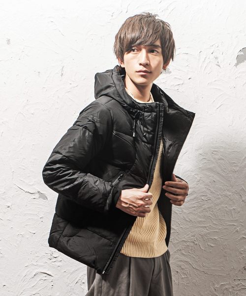 MinoriTY（マイノリティ）の「ボリュームネック中綿ジャケット（ブルゾン・メンズ・ネイビー/ブラック/ワイン/チャコール/ベージュ・M/XL/L/LL/S）」の2枚目の写真