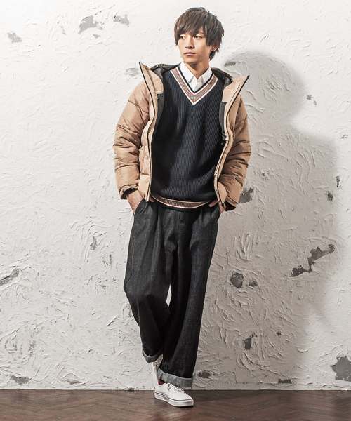 MinoriTY（マイノリティ）の「ボリュームネック中綿ジャケット（ブルゾン・メンズ・ネイビー/ブラック/ワイン/チャコール/ベージュ・M/XL/L/LL/S）」の9枚目の写真