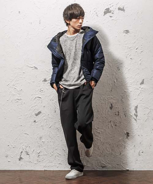 MinoriTY（マイノリティ）の「ボリュームネック中綿ジャケット（ブルゾン・メンズ・ネイビー/ブラック/ワイン/チャコール/ベージュ・M/XL/L/LL/S）」の8枚目の写真