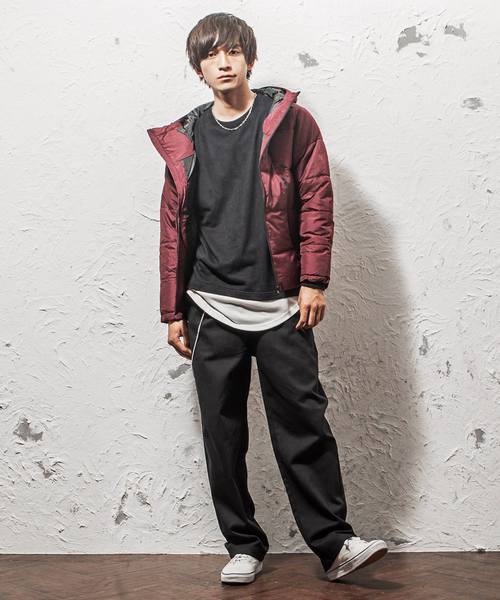 MinoriTY（マイノリティ）の「ボリュームネック中綿ジャケット（ブルゾン・メンズ・ネイビー/ブラック/ワイン/チャコール/ベージュ・M/XL/L/LL/S）」の7枚目の写真