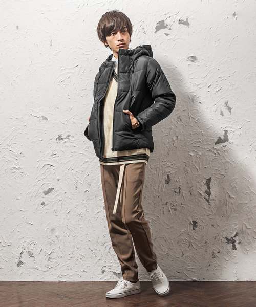 MinoriTY（マイノリティ）の「ボリュームネック中綿ジャケット（ブルゾン・メンズ・ネイビー/ブラック/ワイン/チャコール/ベージュ・M/XL/L/LL/S）」の21枚目の写真