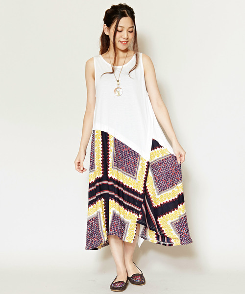 チャイハネ チャイハネ の チャイハネ Yul バンダナ柄プリントノースリーブワンピース ワンピース Wear