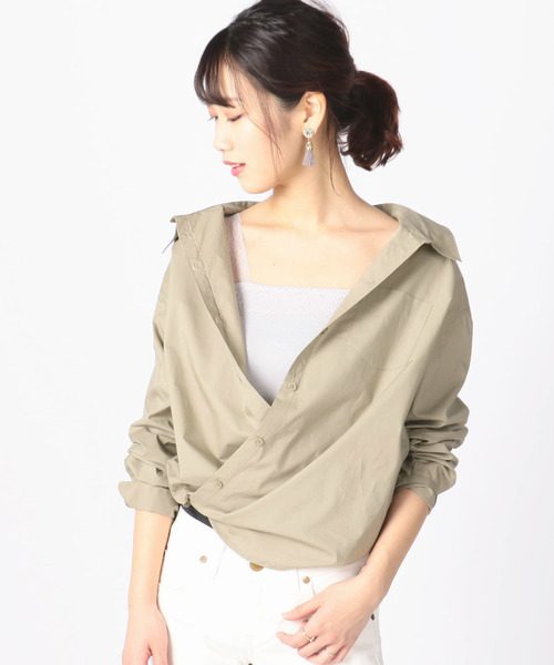 Cheek（チーク）の「80タイプライター2wayシャツ（シャツ/ブラウス・レディース・オフホワイト/サックスブルー/カーキ・MEDIUM）」の3枚目の写真