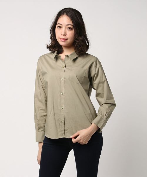 Cheek（チーク）の「80タイプライター2wayシャツ（シャツ/ブラウス・レディース・オフホワイト/サックスブルー/カーキ・MEDIUM）」の6枚目の写真