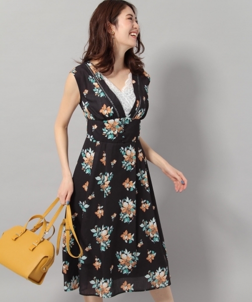 Andemiu（アンデミュウ）の「スイサイフラワーカマーワンピース790802（ワンピース・レディース・ネイビー/ブラック/イエロー・MEDIUM/SMALL）」の2枚目の写真
