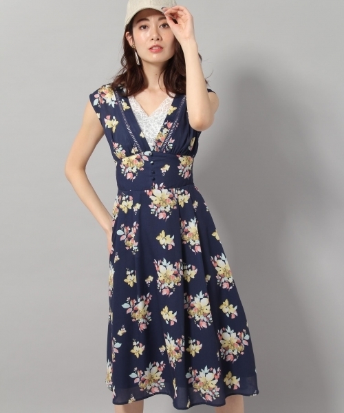 Andemiu（アンデミュウ）の「スイサイフラワーカマーワンピース790802（ワンピース・レディース・ネイビー/ブラック/イエロー・MEDIUM/SMALL）」の10枚目の写真