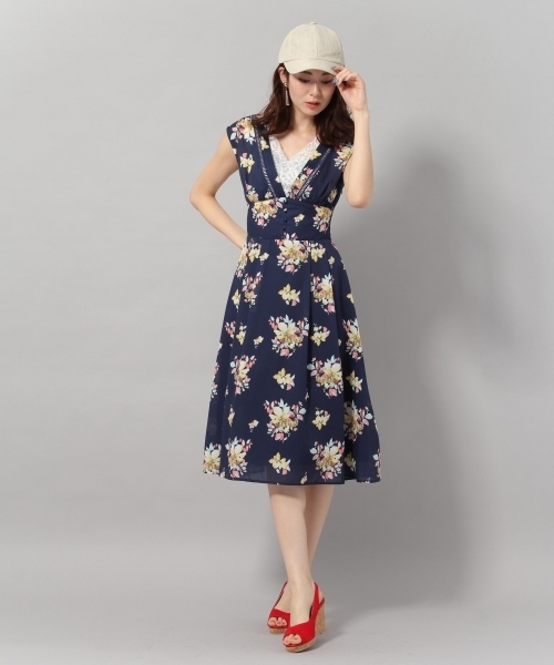 Andemiu（アンデミュウ）の「スイサイフラワーカマーワンピース790802（ワンピース・レディース・ネイビー/ブラック/イエロー・MEDIUM/SMALL）」の15枚目の写真