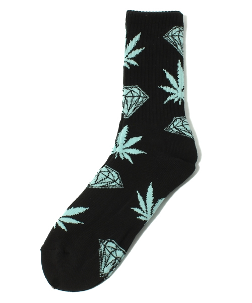 BEAMS（ビームス）の「HUF / PLANTLIFE X DIAMONDLIFE SOCKS（ソックス/靴下・メンズ・ブラック/ロイヤルブルー・ONE SIZE）」の2枚目の写真