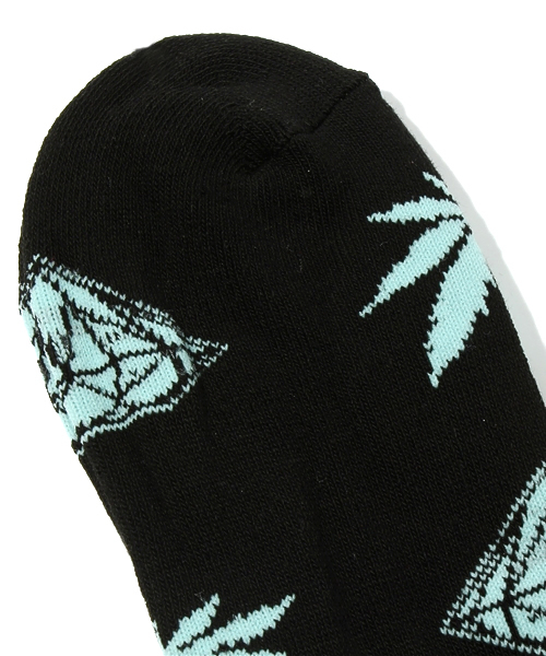 BEAMS（ビームス）の「HUF / PLANTLIFE X DIAMONDLIFE SOCKS（ソックス/靴下・メンズ・ブラック/ロイヤルブルー・ONE SIZE）」の4枚目の写真