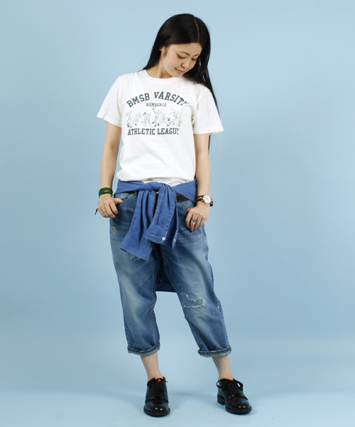 BEAMS BOY(ビームスボーイ)の「BEAMS BOY / カレッジ プリントT② ***(Tシャツ/カットソー・レディース・ホワイト/チャコールグレー・ONE SIZE)」の10枚目の写真