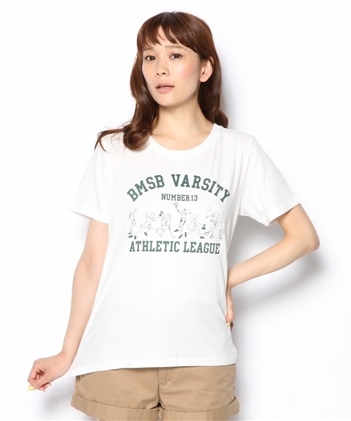 BEAMS BOY(ビームスボーイ)の「BEAMS BOY / カレッジ プリントT② ***(Tシャツ/カットソー・レディース・ホワイト/チャコールグレー・ONE SIZE)」の12枚目の写真