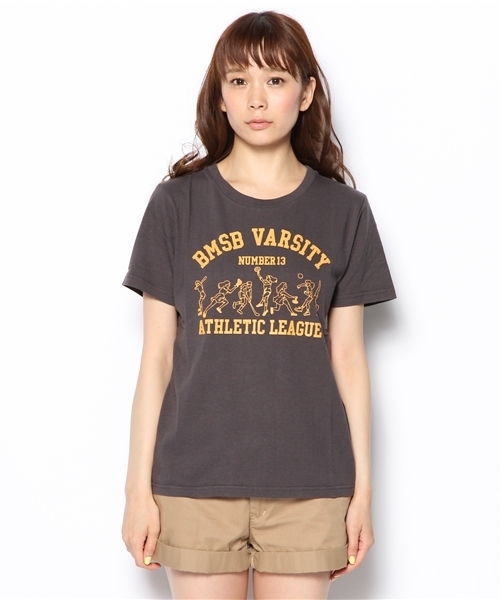 BEAMS BOY(ビームスボーイ)の「BEAMS BOY / カレッジ プリントT② ***(Tシャツ/カットソー・レディース・ホワイト/チャコールグレー・ONE SIZE)」の3枚目の写真