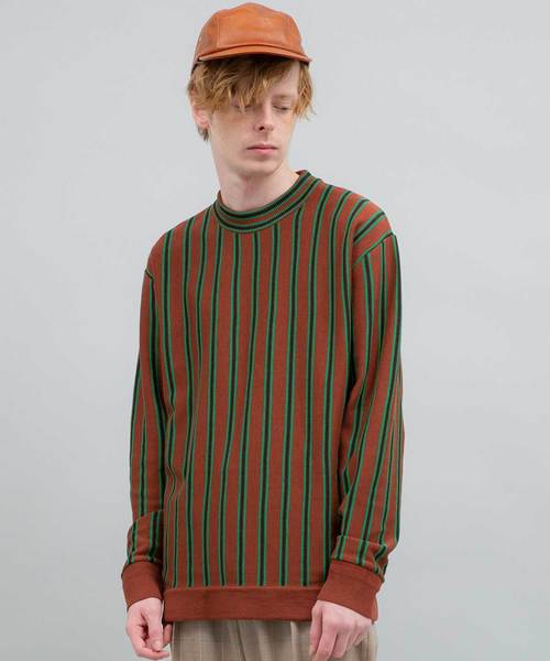 UNITED TOKYO（ユナイテッドトウキョウ）の「ダブルストライプニットプルオーバー（ニット/セーター・メンズ・ネイビー/ブラウン/オフホワイト・1/2/3）」の3枚目の写真