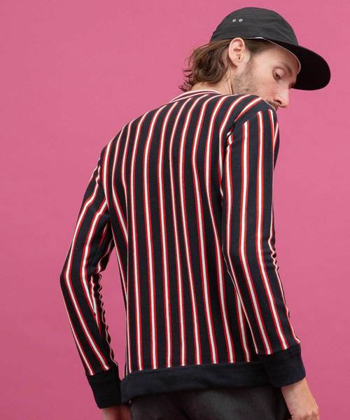 UNITED TOKYO（ユナイテッドトウキョウ）の「ダブルストライプニットプルオーバー（ニット/セーター・メンズ・ネイビー/ブラウン/オフホワイト・1/2/3）」の5枚目の写真