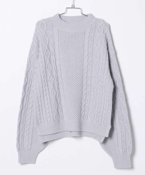 GLOBAL WORK（グローバルワーク）の「【ジュニア】洗えるハイネックニット/821624（ニット/セーター・キッズ・ホワイト/ライトブルー/ブラック・MEDIUM/LARGE）」の3枚目の写真