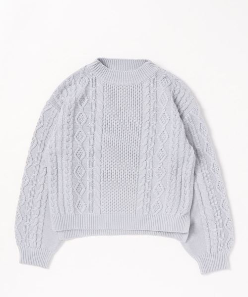 GLOBAL WORK（グローバルワーク）の「【ジュニア】洗えるハイネックニット/821624（ニット/セーター・キッズ・ホワイト/ライトブルー/ブラック・MEDIUM/LARGE）」の7枚目の写真