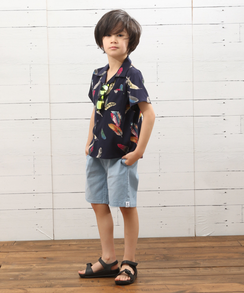 BAYFLOW（ベイフロー）の「[KIDS]フェザーガラ　S/Sシャツ（シャツ/ブラウス・キッズ・ネイビー/オフホワイト・SMALL/MEDIUM/LARGE/X-LARGE/XX-LARGE）」の5枚目の写真