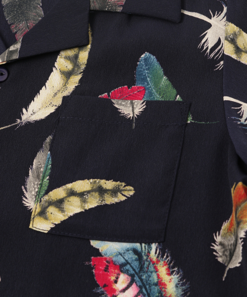 BAYFLOW（ベイフロー）の「[KIDS]フェザーガラ　S/Sシャツ（シャツ/ブラウス・キッズ・ネイビー/オフホワイト・SMALL/MEDIUM/LARGE/X-LARGE/XX-LARGE）」の9枚目の写真