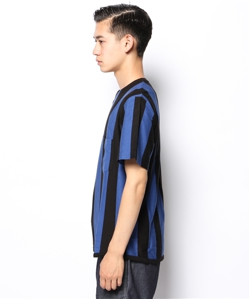 WEGO(ウィゴー)の「WEGO/ボールドストライプTシャツ(Tシャツ/カットソー・メンズ・ホワイト/ブルー・MEDIUM/LARGE)」の8枚目の写真