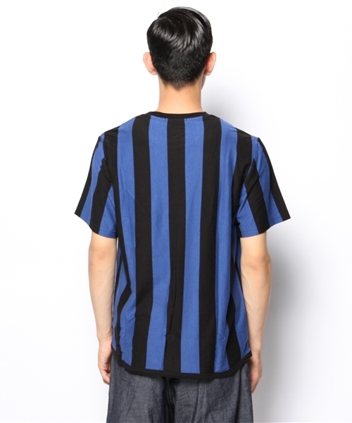 WEGO(ウィゴー)の「WEGO/ボールドストライプTシャツ(Tシャツ/カットソー・メンズ・ホワイト/ブルー・MEDIUM/LARGE)」の14枚目の写真