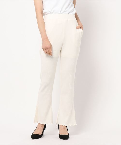 one after another NICE CLAUP（ワンアフターアナザーナイスクラップ）の「テレコフレアパンツ（その他パンツ・レディース・ベージュ/ブラウン/カーキ/アイボリー・FREE）」の9枚目の写真