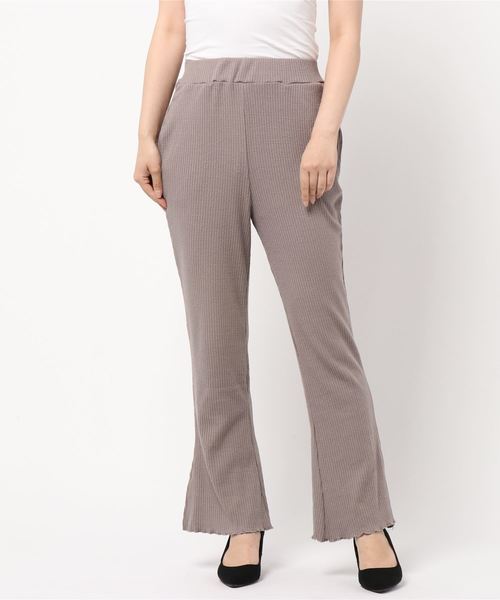 one after another NICE CLAUP（ワンアフターアナザーナイスクラップ）の「テレコフレアパンツ（その他パンツ・レディース・ベージュ/ブラウン/カーキ/アイボリー・FREE）」の12枚目の写真