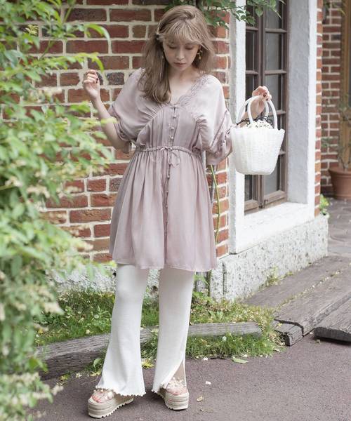 one after another NICE CLAUP（ワンアフターアナザーナイスクラップ）の「テレコフレアパンツ（その他パンツ・レディース・ベージュ/ブラウン/カーキ/アイボリー・FREE）」の15枚目の写真