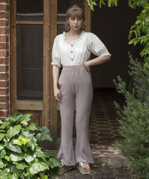 one after another NICE CLAUP（ワンアフターアナザーナイスクラップ）の「テレコフレアパンツ（その他パンツ・レディース・ベージュ/ブラウン/カーキ/アイボリー・FREE）」の18枚目の写真