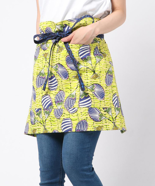 チャイハネ チャイハネ の チャイハネ アフリカ キテンゲ柄ショートエプロン エプロン Wear