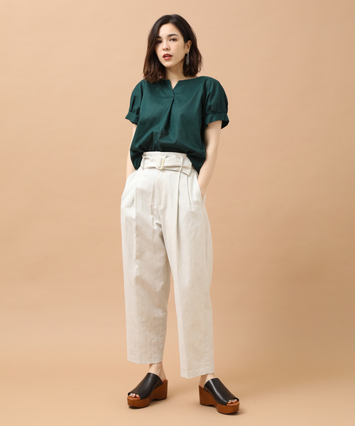 SALON adam et rope'（サロン アダム エ ロペ）の「60Sボイルローンブラウス（シャツ/ブラウス・レディース・ブラック/キャメル/グリーン・FREE）」の18枚目の写真