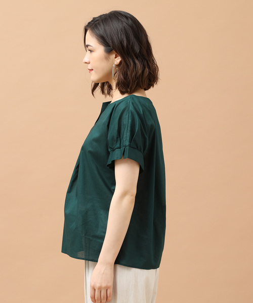 SALON adam et rope'（サロン アダム エ ロペ）の「60Sボイルローンブラウス（シャツ/ブラウス・レディース・ブラック/キャメル/グリーン・FREE）」の15枚目の写真
