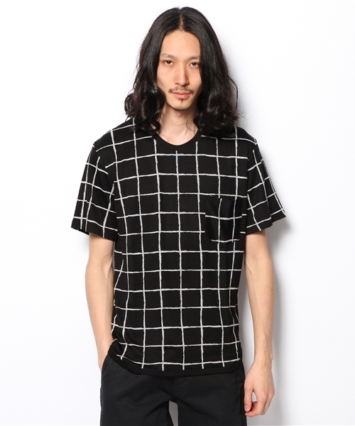 MIDWEST(ミッドウエスト)の「DISCOVERED クルーウインドペインTシャツ(Tシャツ/カットソー・メンズ・ブラック/ホワイト・3/2)」の2枚目の写真