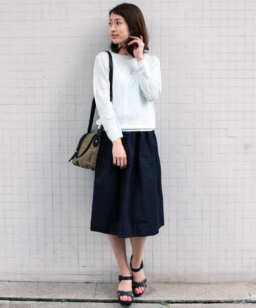 BEAUTY&YOUTH UNITED ARROWS（ビューティーアンドユースユナイテッドアローズ）の「BYTF グログランギャザースカート2 ◆（スカート・レディース・ホワイト/ライトブルー/ネイビー/ベージュ/オレンジ系その他・フリー）」の18枚目の写真