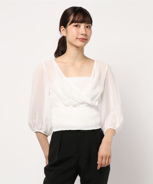 EMODA(エモダ)の「ウエストマーク AIRY トップ(Tシャツ/カットソー・レディース・ホワイト・FREE)」の1枚目の写真